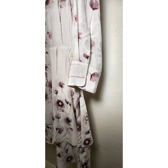 Equipment Femme Natalia Mini Dress Poppy White Silk Tiered Size Small Petite - Picture 7 of 11